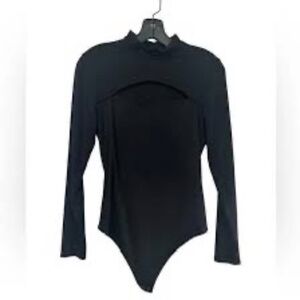 Abercrombie & Fitch Black Long Sleeve Bodysuit Women’s Size M Mock Neck